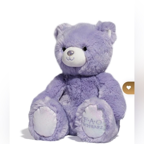FAO Shwarz Sparklers Lavender Purple Teddy Bear Toy Gift New - Picture 3 of 12